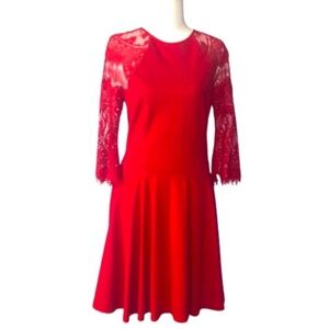 BB Dakota Yale Lace Panel Fit & Flare Cocktail